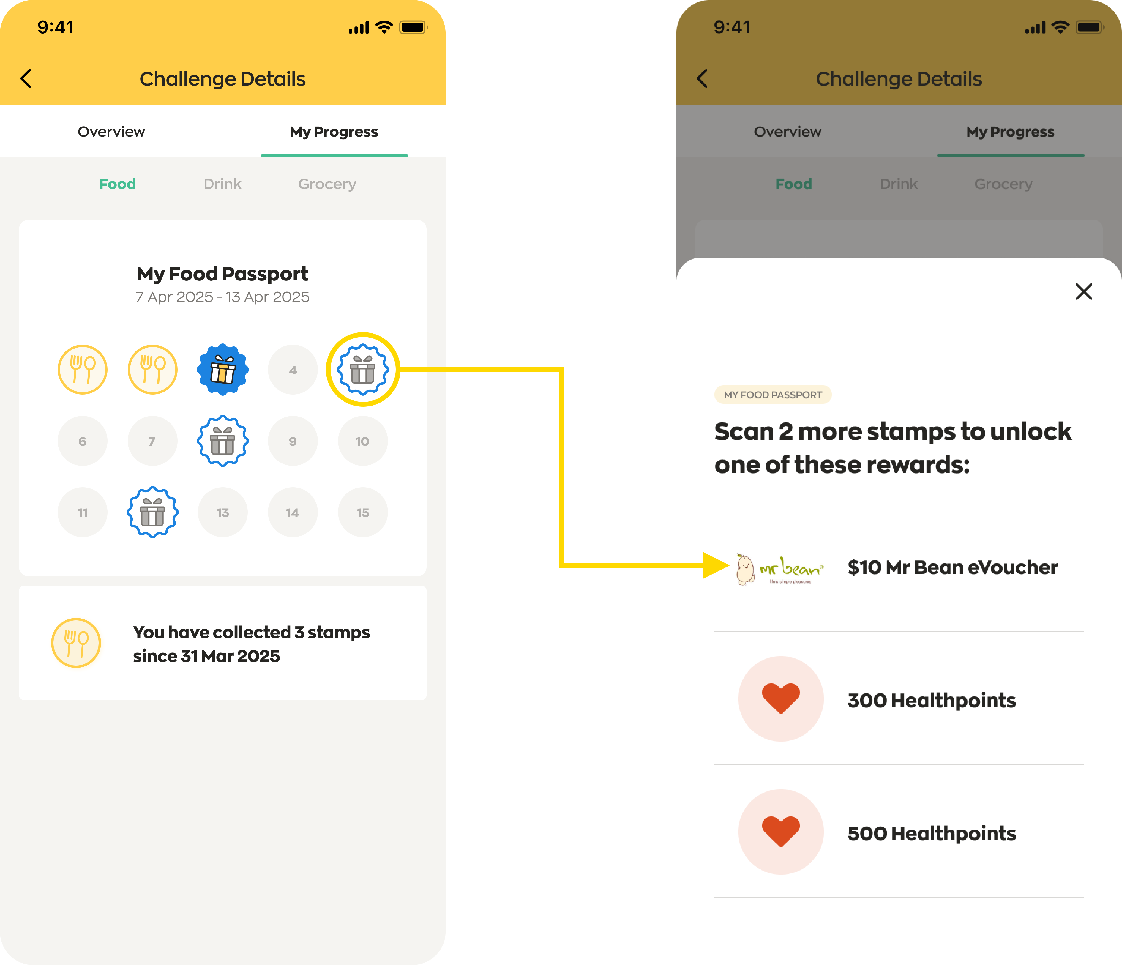 BY EARNING STAMPS AND HEALTHPOINTS
