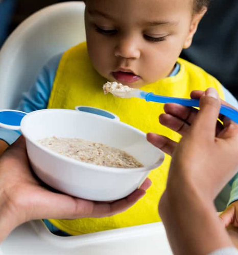 pay attention to the recommended number of servings of food from the major food groups to help with baby nutrition