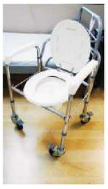 A bedside commode will decrease the chances of falls in the elderly.