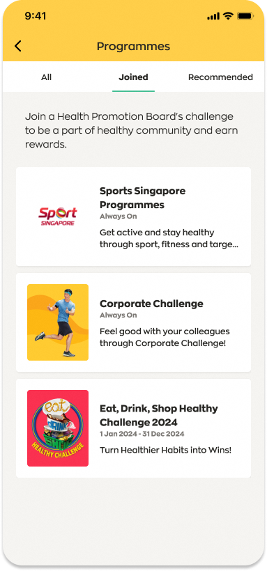 Sign up for Corporate Challenge under the Challenge tab.