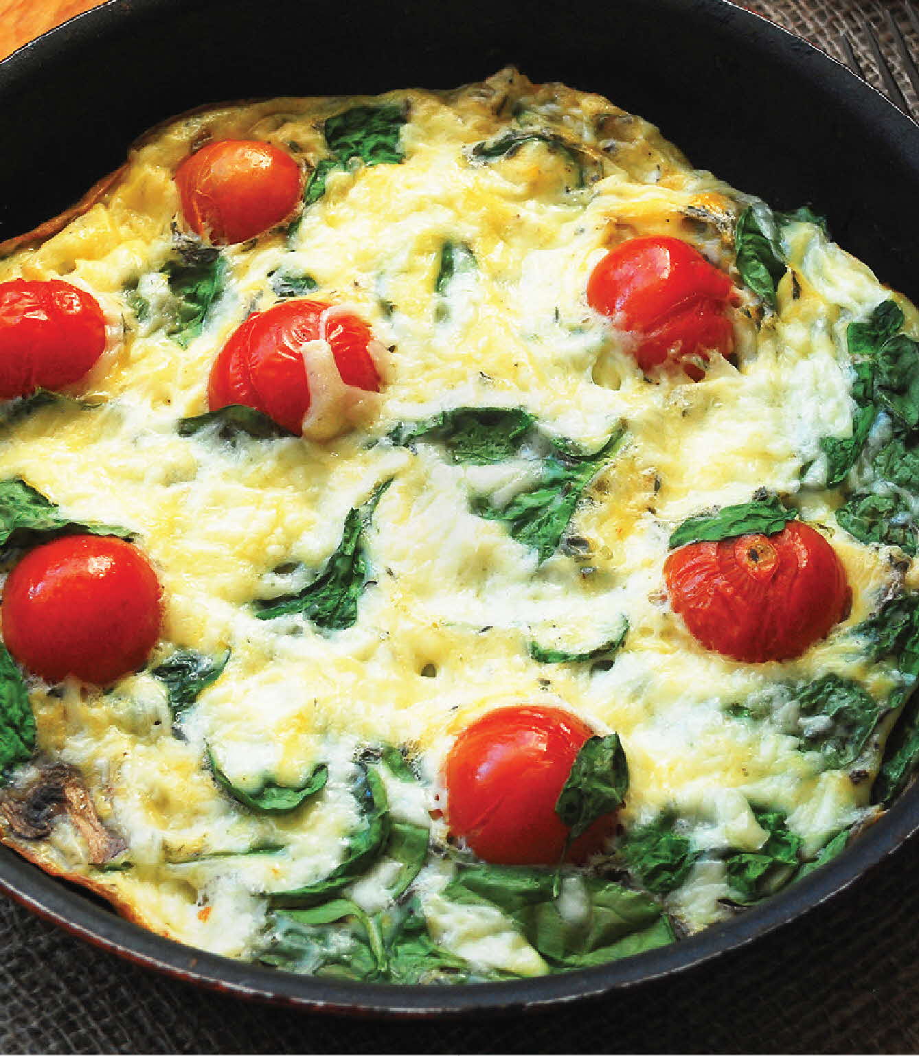 Spinach and cheese quiche.