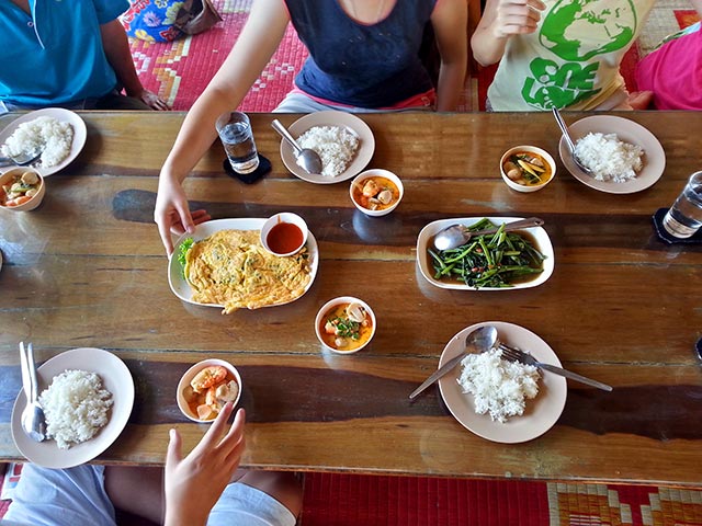 Asian Family Having Lunch Together