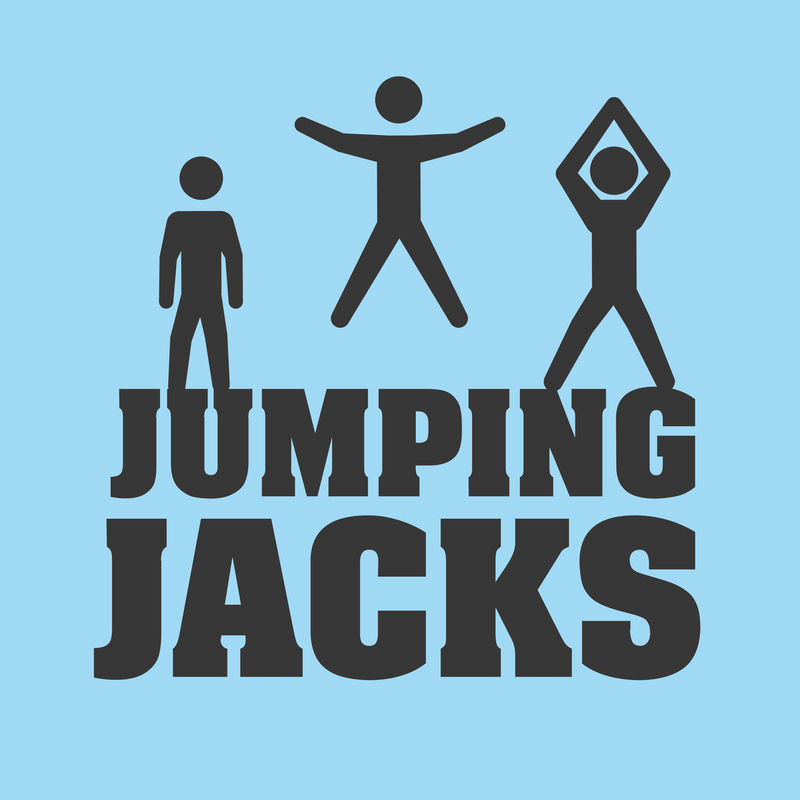 Do jumping jacks for two minutes