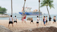 Live a healthy life and spend time with your friends playing beach volleyball.