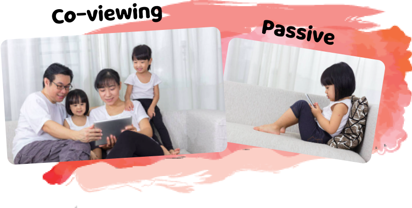 Passive viewing refers to screen viewing without adult co-viewing and interaction.