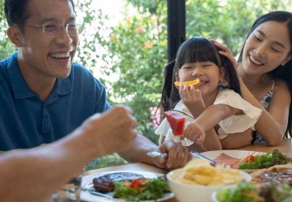 Eat together and be fully present during mealtimes