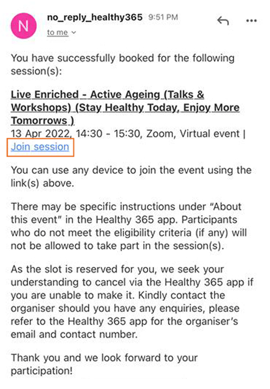 Joining through email