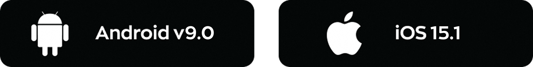 Minimum OS requirements are Android v9.0 and iOS15.1