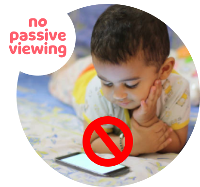 Children under 18 months old should not have any passive viewing screen time