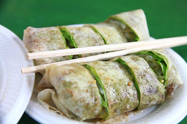 vegetables thinly wrapped in pastry