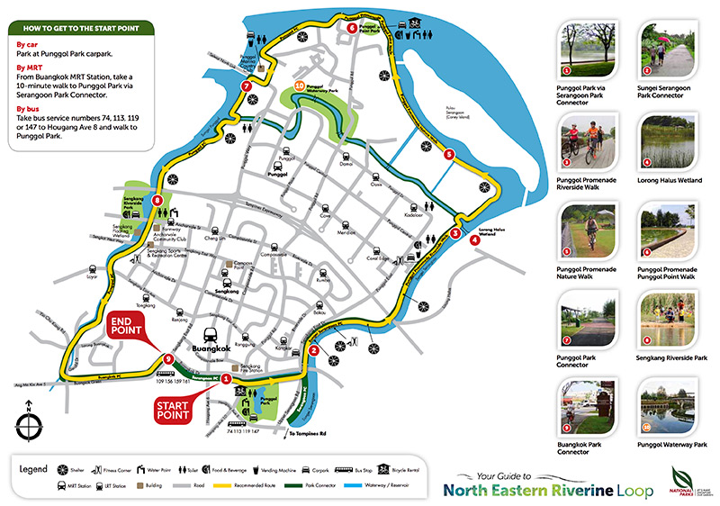 a map of the north eastern riverwalk in Singapore