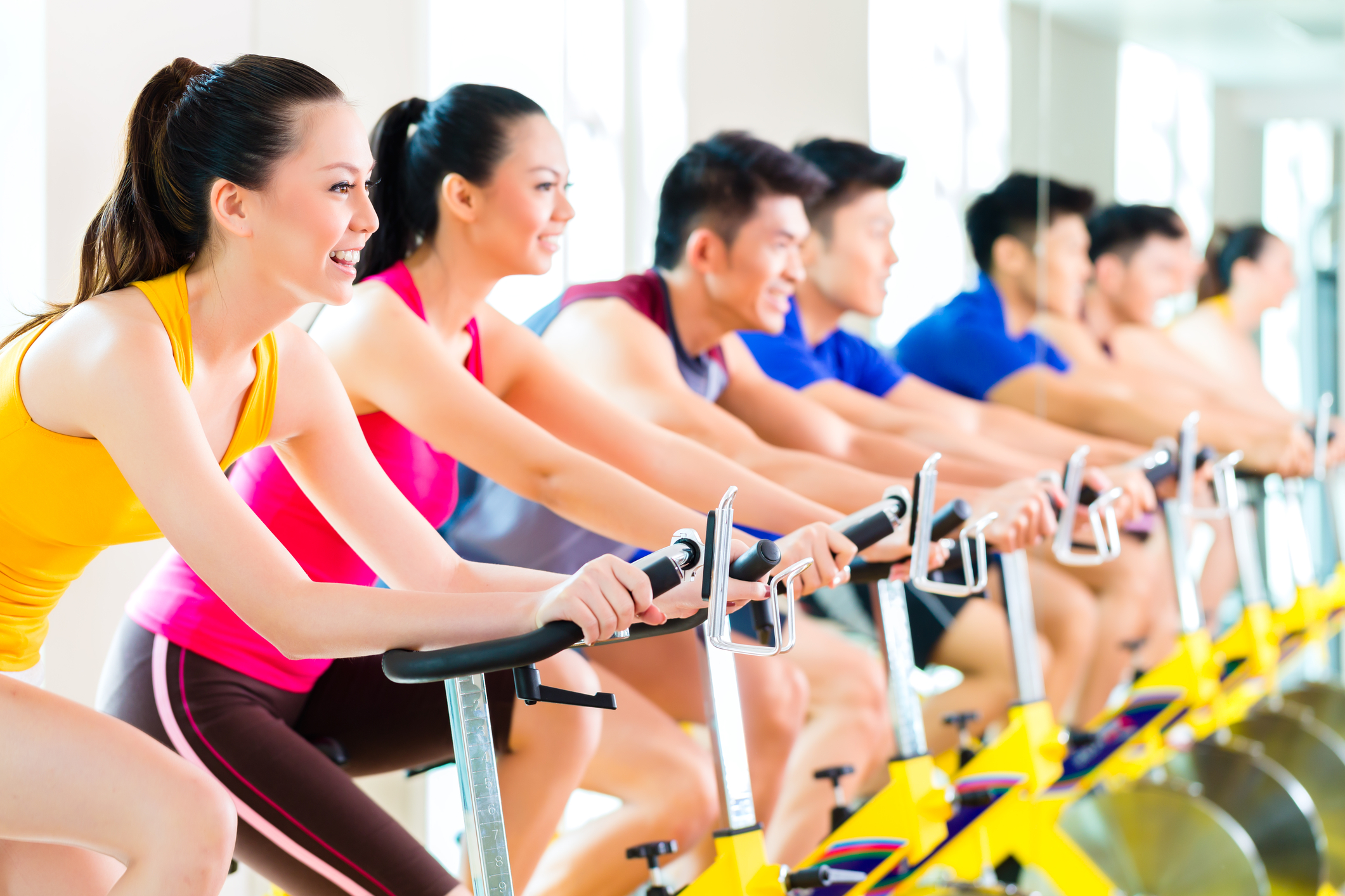 Take spinning classes to lead a healthy and active lifestyle.