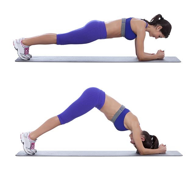 Doing core exercises at home like the sliding pike improves core strength