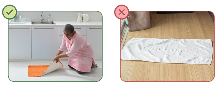 Use non-slip floor mats