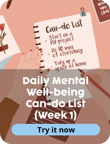 Daily Mental Well-being Can-do List (Week 1)