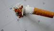 A cigarette that has been stubbed out