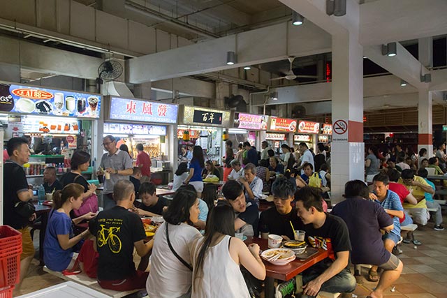 Lau Pa Sat during lunchtime in Singapore