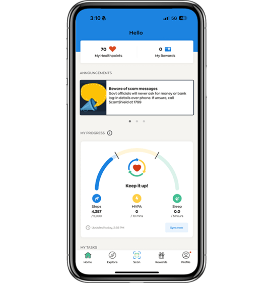 Step 1: Open the Healthy 365 app