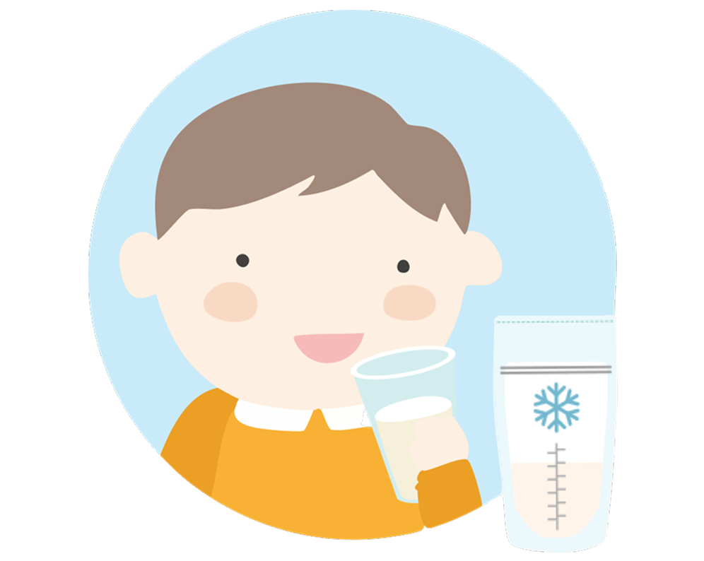 You can continue giving your child breast milk or plain full cream milk.