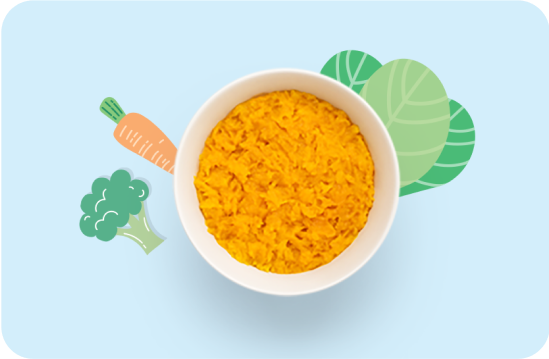 At around 10–12 months, your baby’s food only needs to be mashed, chopped or cut into small pieces.