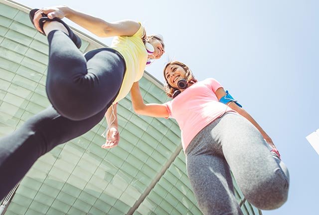 Stretching is a simple, basic exercise you can do while standing