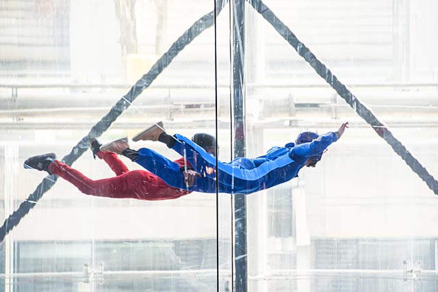 Skydiving is one of the indoor activities in Singapore you can do with your bros