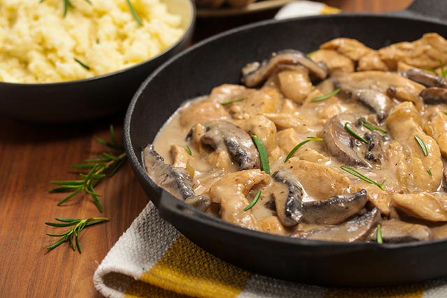 Eat healthy by swapping gravy with mushroom sauce.