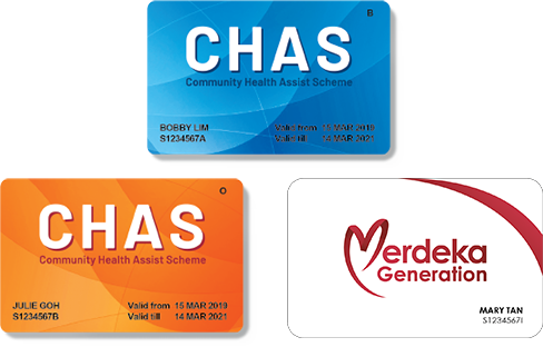 Community Health Assist Scheme (CHAS) Card Blue or Orange and Merdeka Generation Card