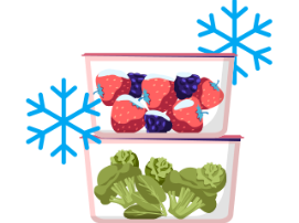 Stock up frozen fruit and vegetables