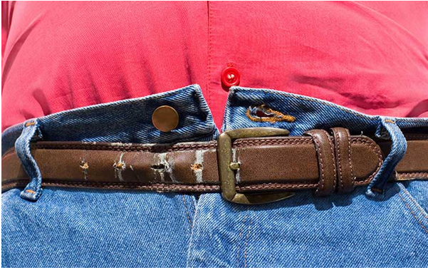 A man with an expanding waistline may be facing many health risks and health problems.
