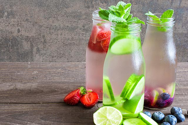 Drink fruit-infused water instead of eating ice-cream.