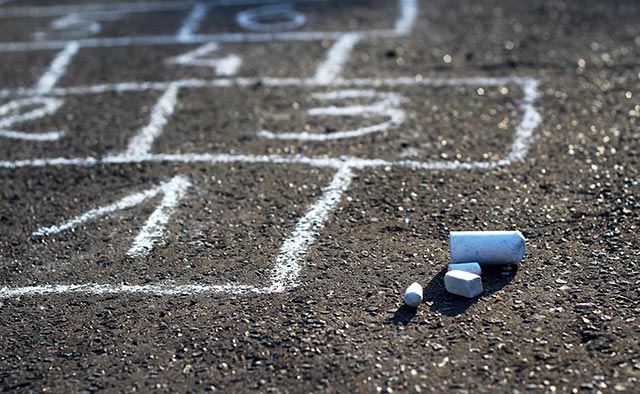 Hopscotch is a great game for kids to play.