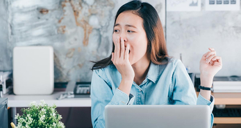 A woman experiencing excessive daytime sleepiness.