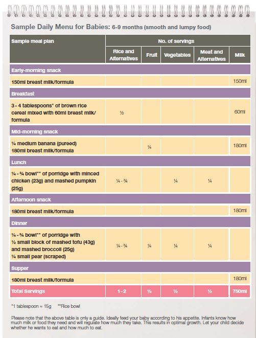 Newborn and Baby Feeding Schedule for 6-9 Months Old