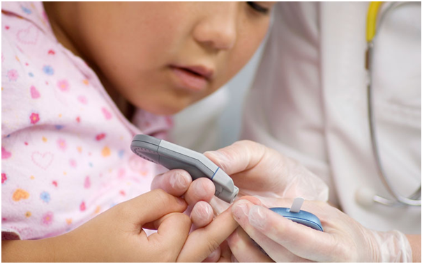 Child Using Glucose Meter