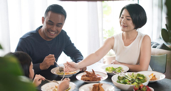 Family having a healthy meal together.