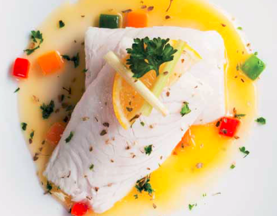 lemongrass and citrus poached fish